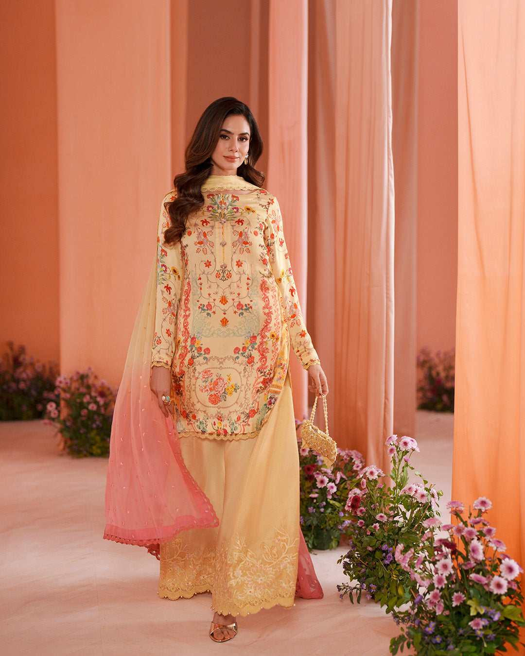 Faiza Saqlain | Roim Silk Edit | Resal - Luxury Dress - available at Maria Faisal in UK and USA.