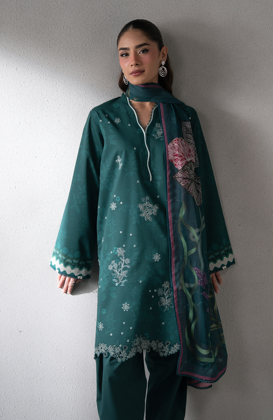 Seran | Selure Lawn | Verdelle - Luxury Dress - available at Maria Faisal in UK and USA.