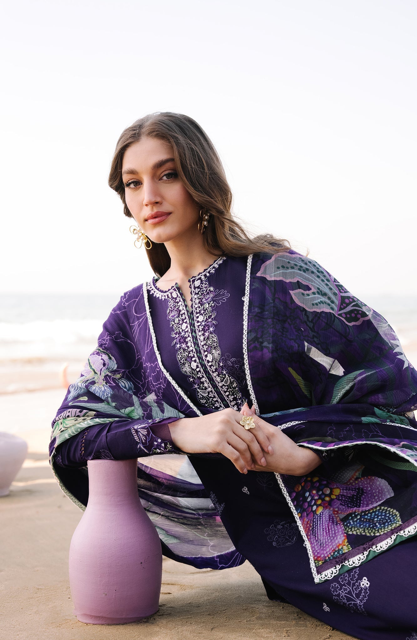 Seran | Afsanah Lawn |  Elin - Luxury Dress - available at Maria Faisal in UK and USA.