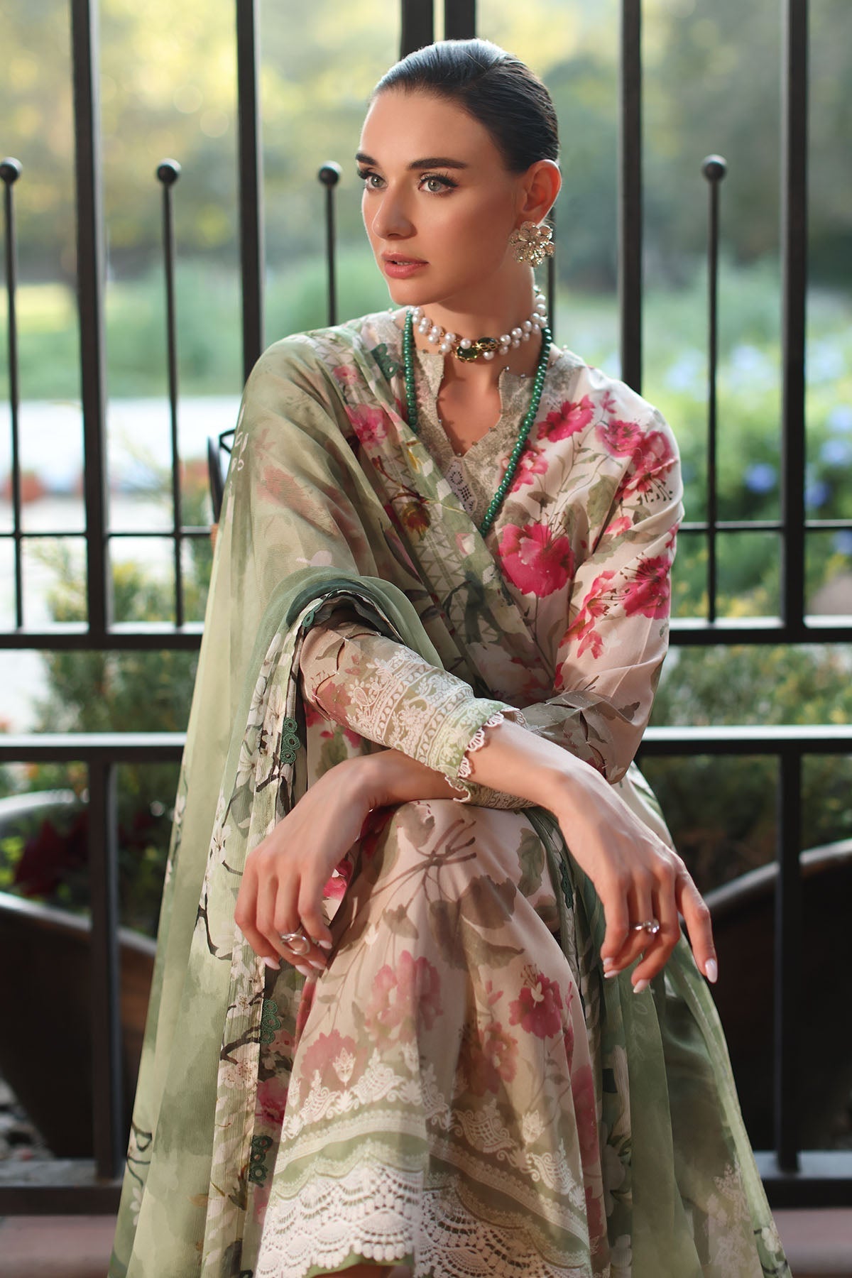 Nureh | Signature Prints 26 | SP-200 - Dress - available at Maria Faisal in UK and USA.