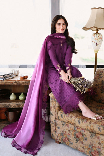 Azure | Luxury Lawn 26 | Mulberry - Dress - available at Maria Faisal in UK and USA.