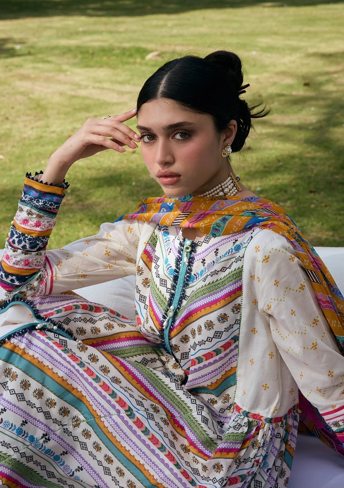 Kahf Premium | Prints Collection 26 | KPS-2A YASMEEN - Luxury Dress - available at Maria Faisal in UK and USA.
