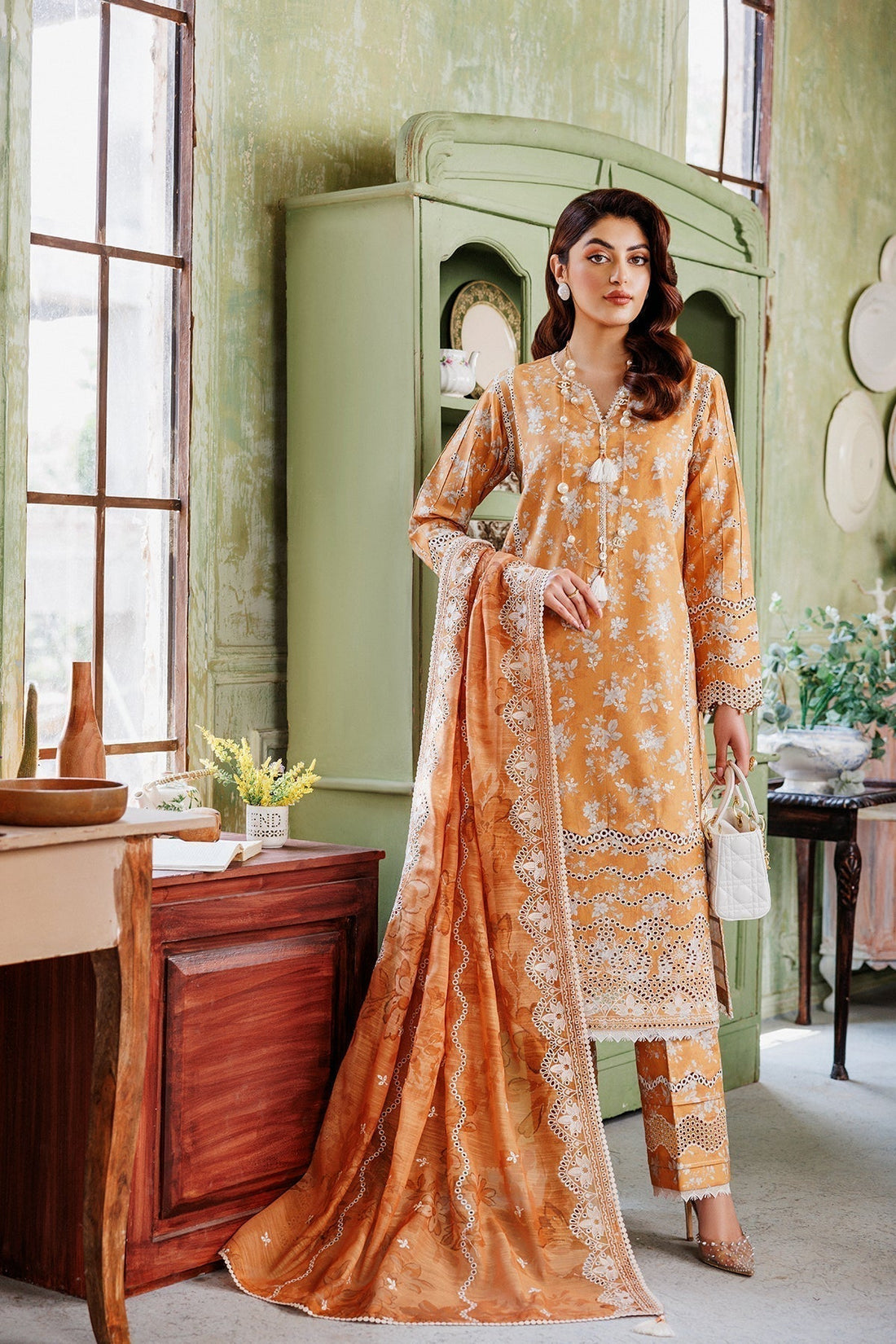 Alizeh | Maahi Vol 2 | AF-EPL-7014-SUNG - Designer Dress with Intricate embroidery and embellishments. Shop elegent wedding dress at Maria Faisal.