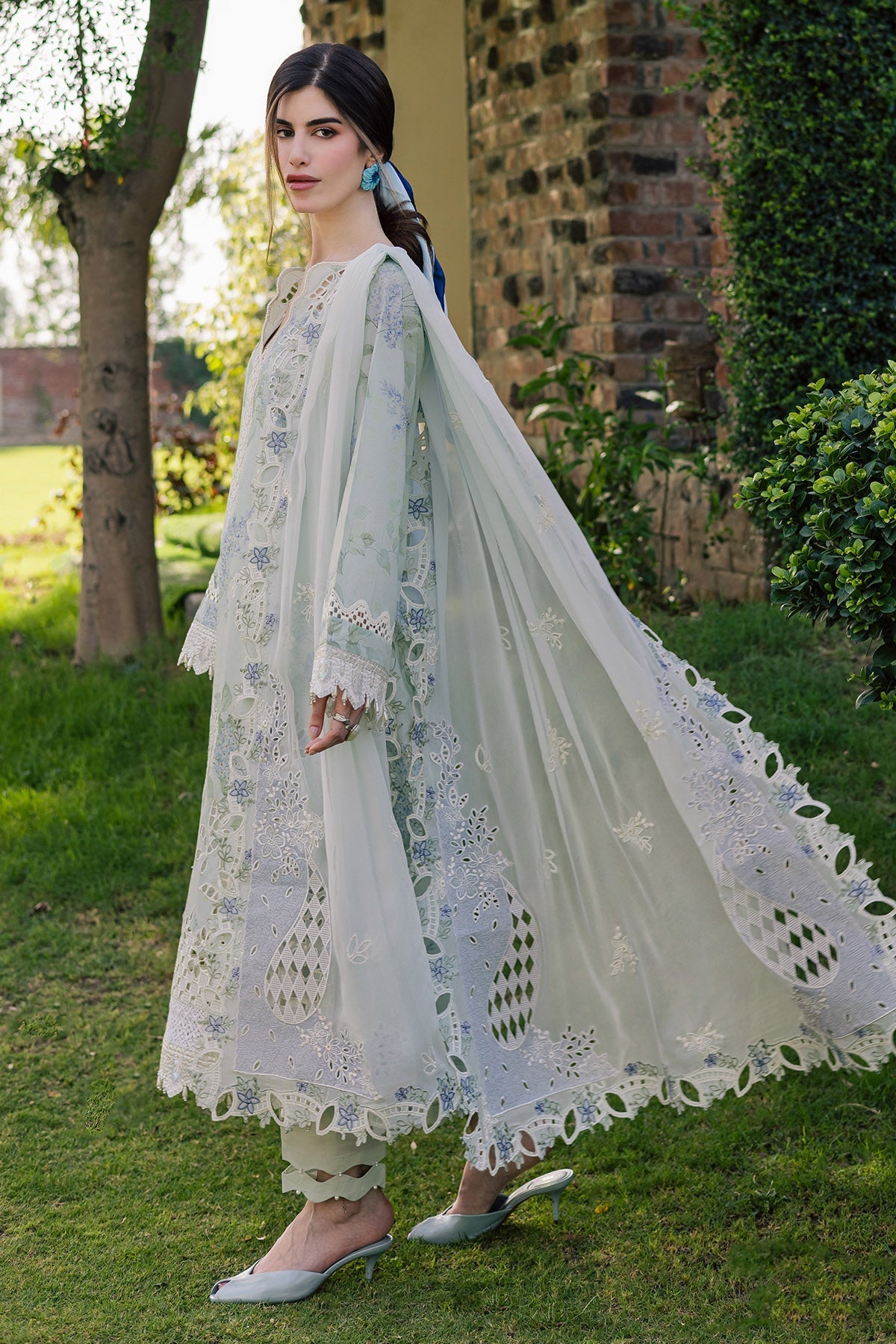 Nureh | Raha Lawn | NE-262 - Luxury Dress - available at Maria Faisal in UK and USA.