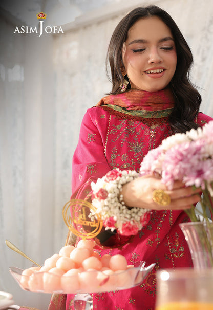 Asim Jofa | Summer Rhapsody | AJUBU-06 Embroidered Jacquard - Ladies Clothes - Maria Faisal