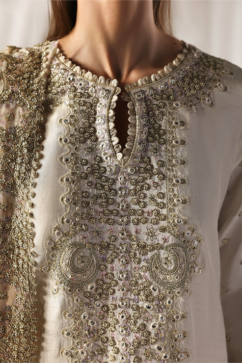 Emaan Adeel | Serein Luxe Silk | MISTY DAWN - Formal Dress - available at Maria Faisal in UK and USA.