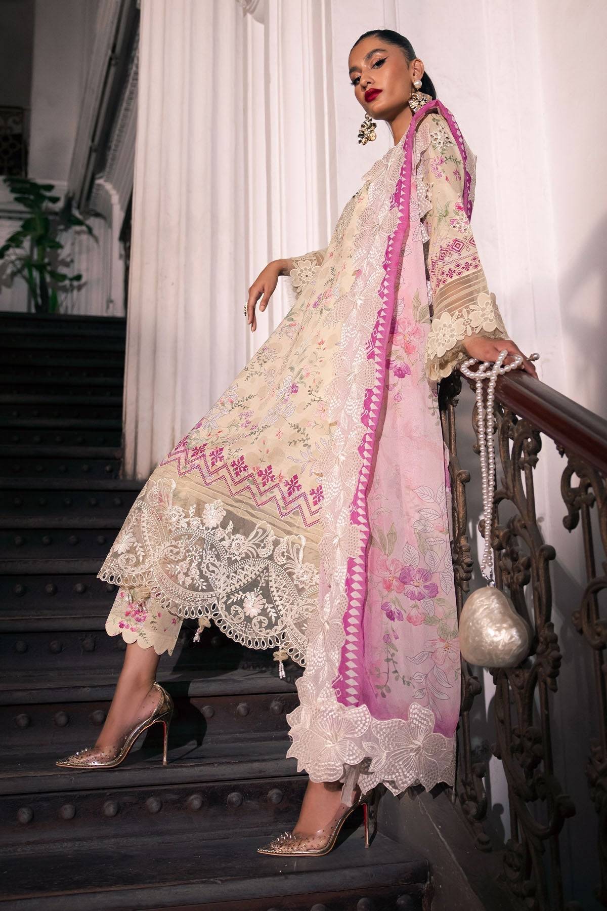 Nureh | Glam Girl Lawn | GL-14 by Maria Faisal - Registered Vendor of : Nureh - type : Ladies Clothes - 100% original wedding dresses