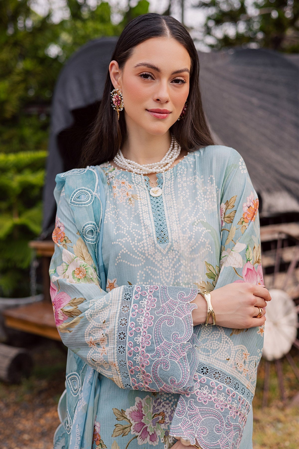Nureh | Gardenia Lawn 26 | NSG-209 - Dress - available at Maria Faisal in UK and USA.