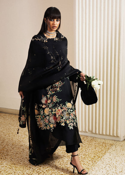 Hussain Rehar | Luxury Pret 26 | Sitara Noir - Luxury Dress - available at Maria Faisal in UK and USA.