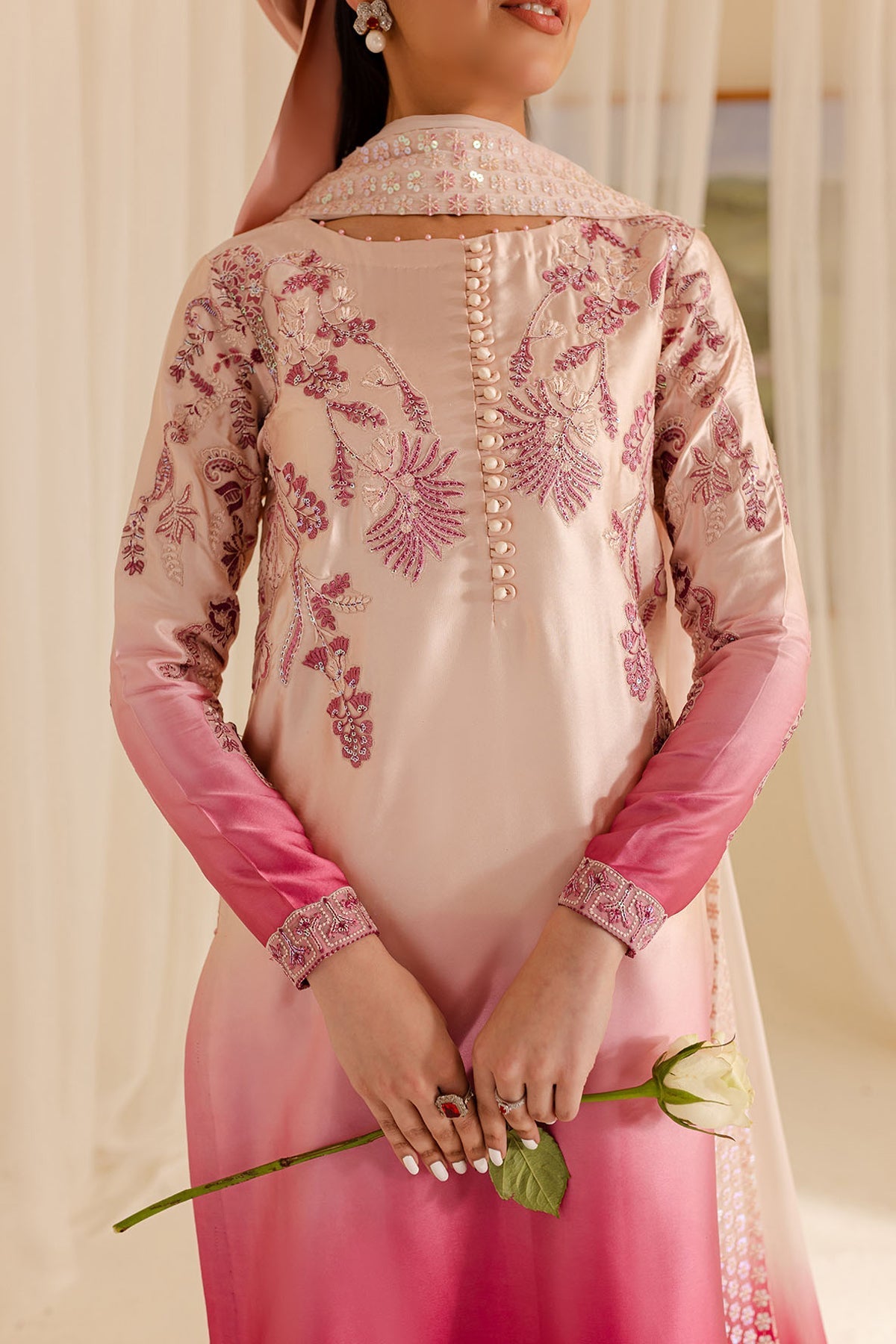 Nureh | Shades of Summer | NP-600 - Luxury Dress - available at Maria Faisal in UK and USA.