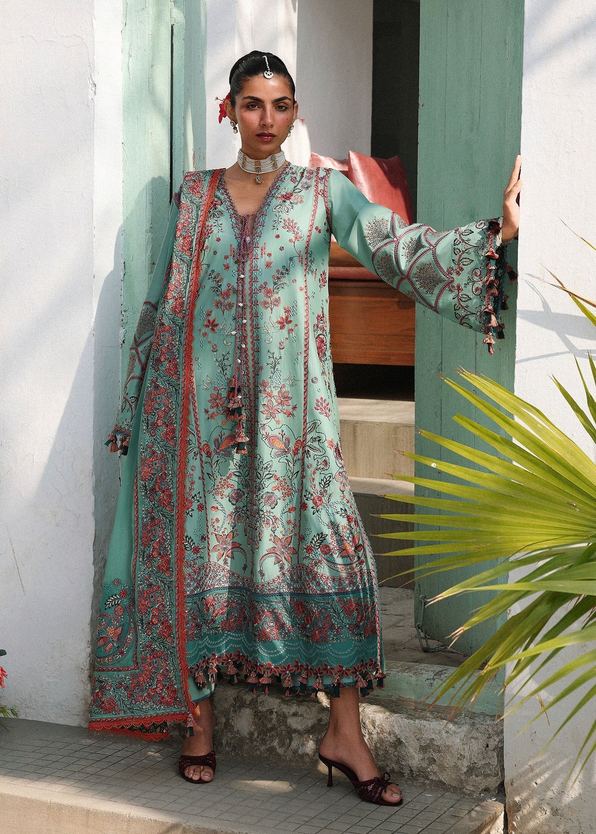Hussain Rehar | Kalabagh Luxury Lawn 26 | Verdant - Luxury Dress - available at Maria Faisal in UK and USA.