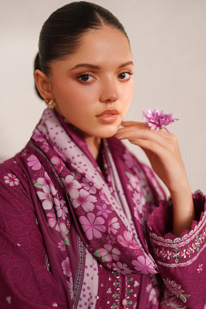 Farasha | Meline Premium Viscose 25 | Berry Blush - Luxury Dress - available at Maria Faisal in UK and USA.