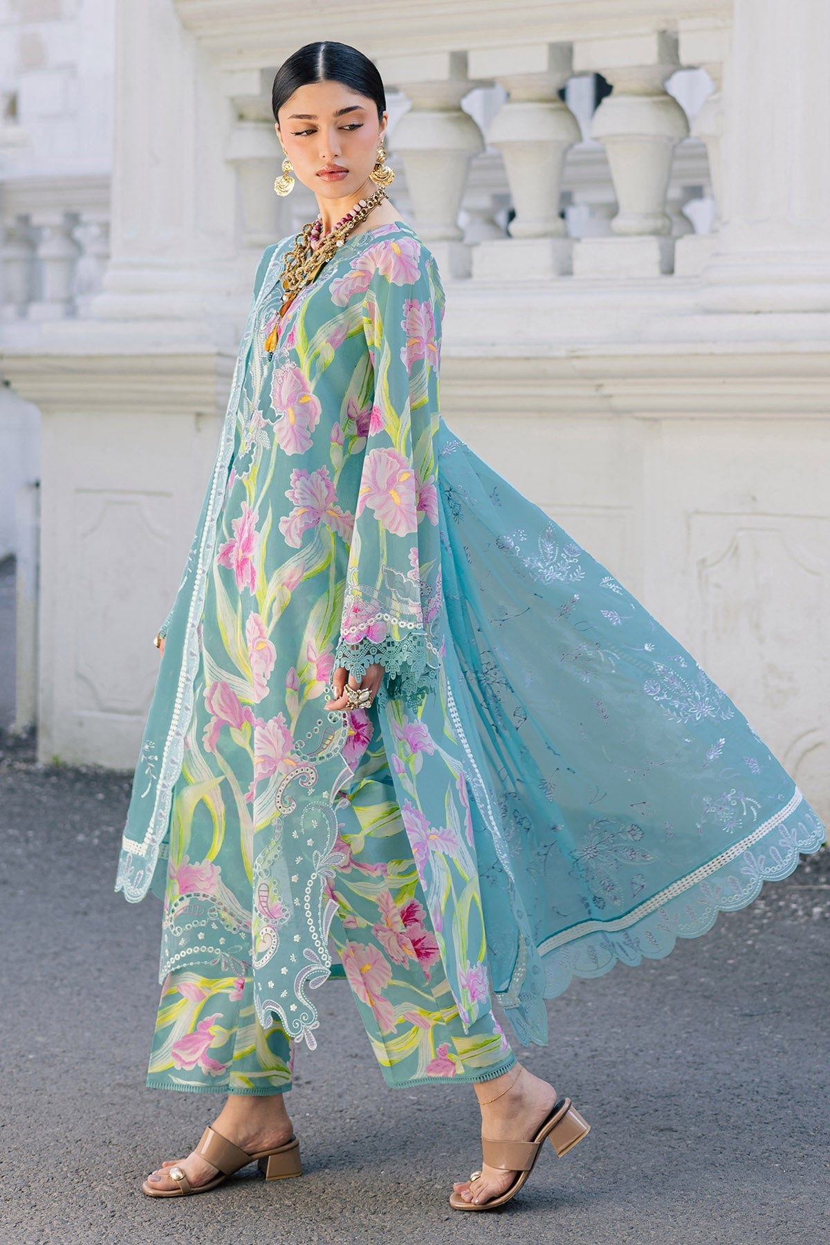 Nureh | Maya Lawn | NS-167 - Luxury Dress - available at Maria Faisal in UK and USA.