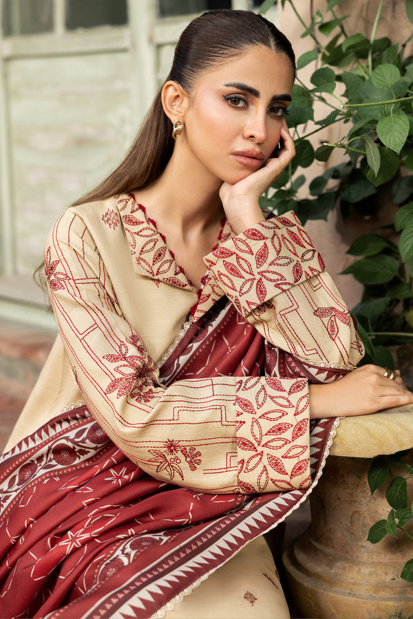 Farasha | Eminence Khaddar 25 | Sunrose - Casual Dress - available at Maria Faisal in UK and USA.