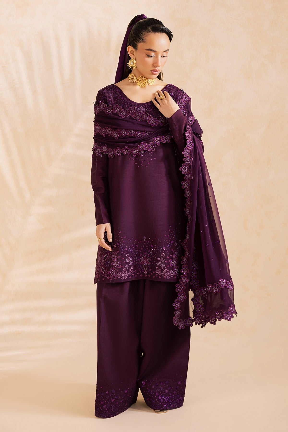 Nureh | Shades of Summer | NP-740 - Luxury Dress - available at Maria Faisal in UK and USA.