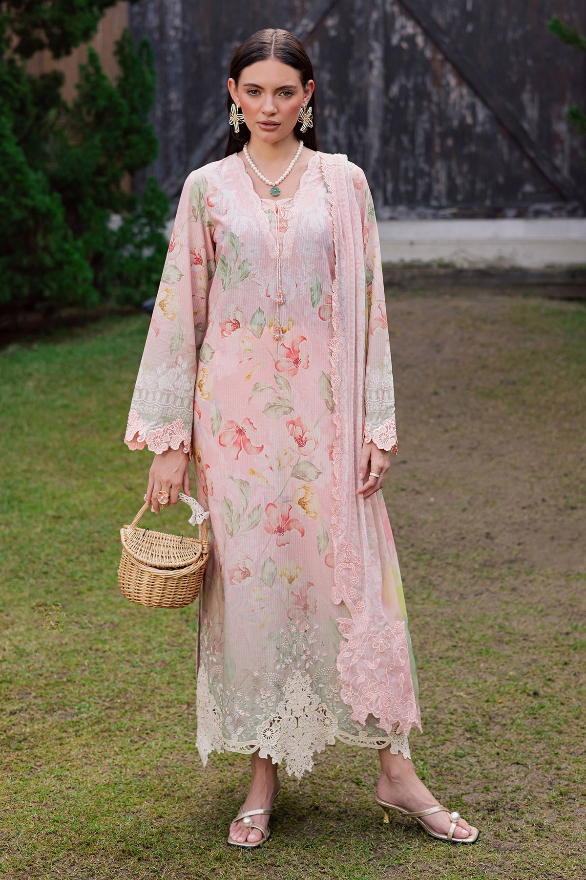 Nureh | Gardenia Lawn 26 | NSG-208 - Dress - available at Maria Faisal in UK and USA.
