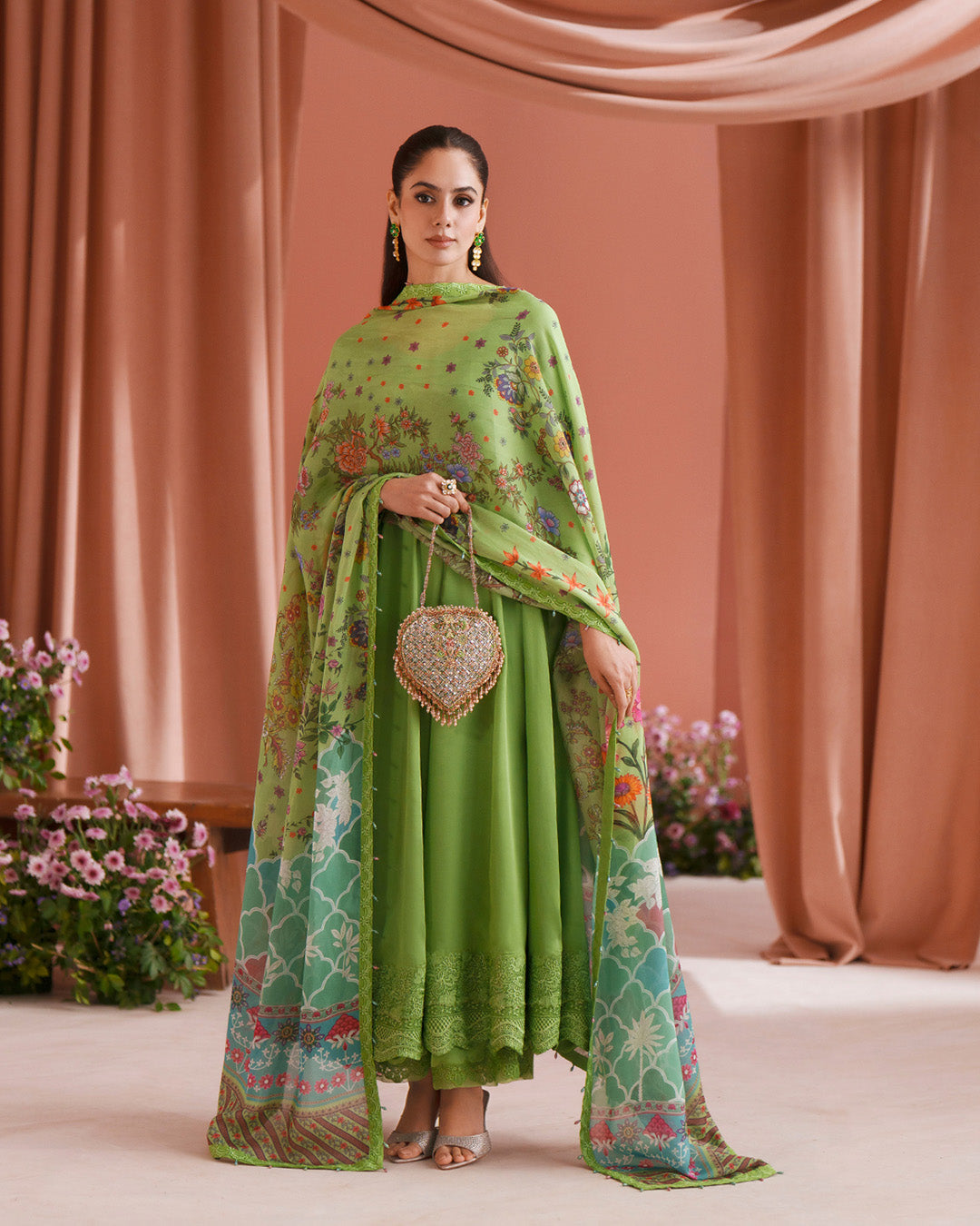 Faiza Saqlain | Roim Silk Edit | Gomana - Luxury Dress - available at Maria Faisal in UK and USA.