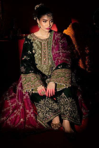 Nureh | Maya Velvet | NW-88 - Formal Dress - available at Maria Faisal in UK and USA.