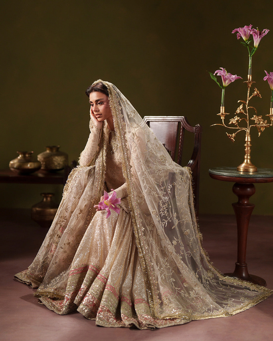 Faiza Saqlain | Lamia Wedding Formals | Asfoureh - Wedding Dress - available at Maria Faisal in UK and USA.