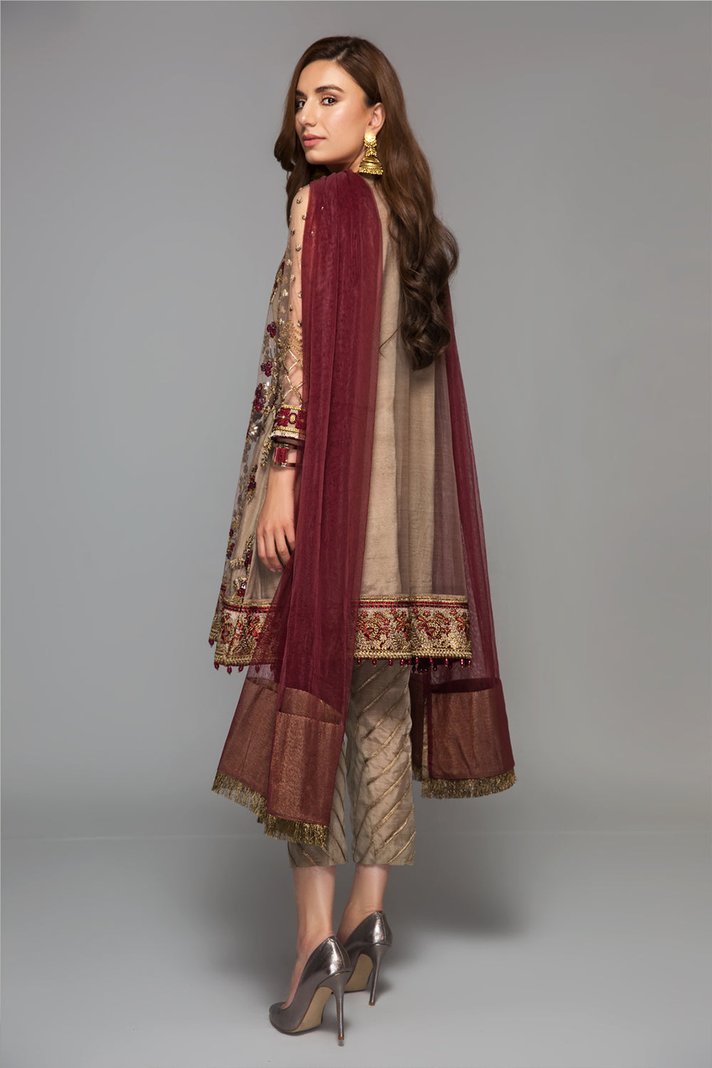 Baroque | Formals Collection | EMBROIDERED NET UF-14 - Formal Dress - available at Maria Faisal in UK and USA.