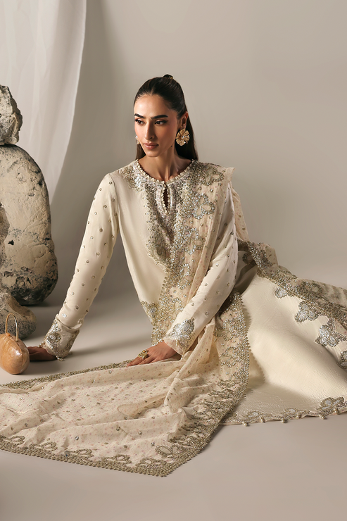 Emaan Adeel | Serein Luxe Silk | MISTY DAWN - Formal Dress - available at Maria Faisal in UK and USA.