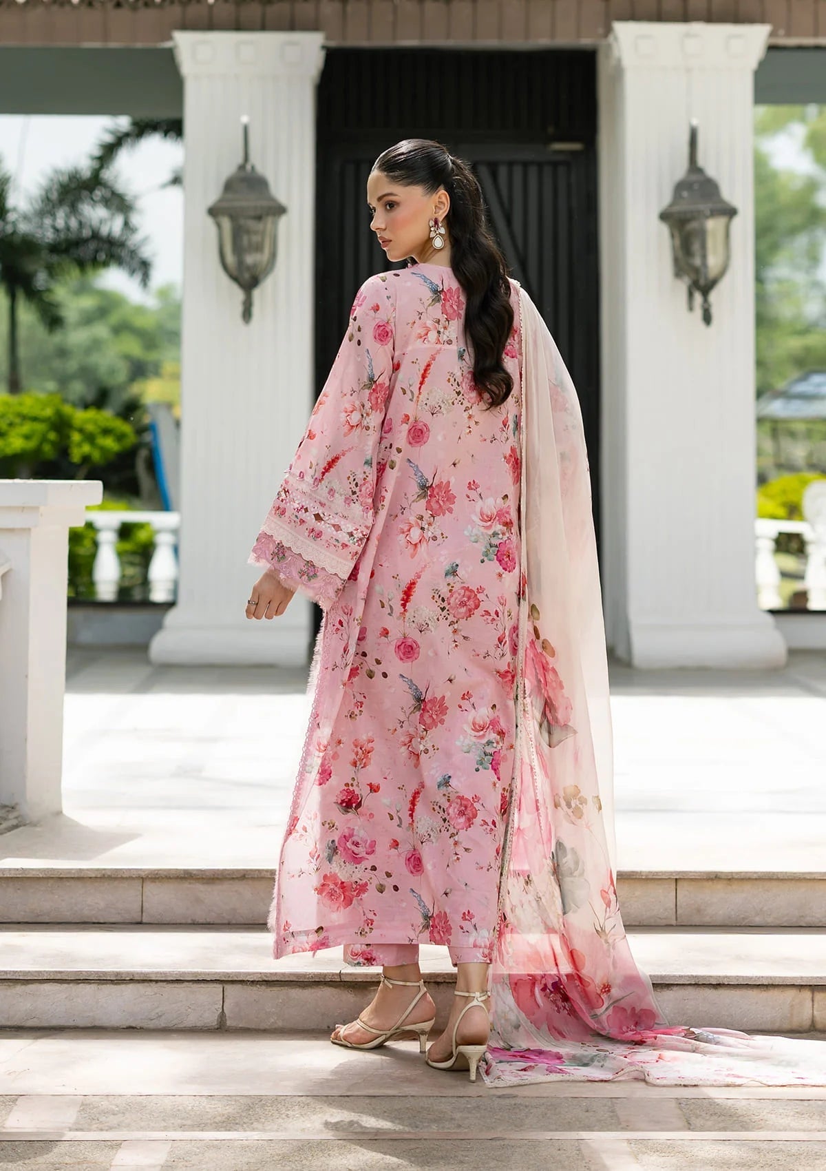 Elaf Premium | Signature Embroidered Lawn with Chiffon Collection 26 | ESG-4B MIRA - Luxury Dress - available at Maria Faisal in UK and USA.