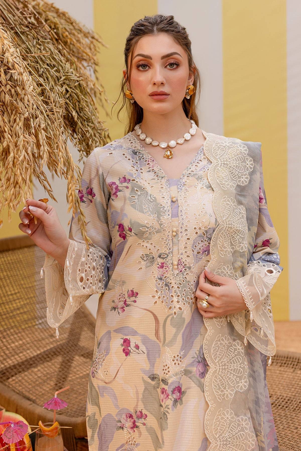 Nureh | Gardenia Lawn 25 | NSG-177 by Maria Faisal - Registered Vendor of : Nureh - type : Ladies Clothes - 100% original wedding dresses