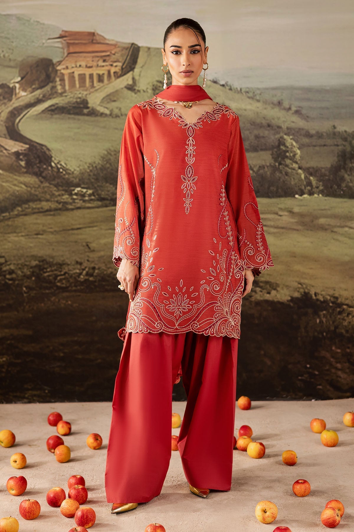 Nureh | Shades of Winter | NP-669 - Casual Dress - available at Maria Faisal in UK and USA.