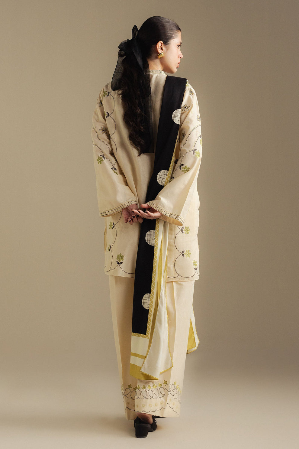 Zara Shahjahan | Coco Winter 25 | Fawn-8B - Luxury Dress - available at Maria Faisal in UK and USA.