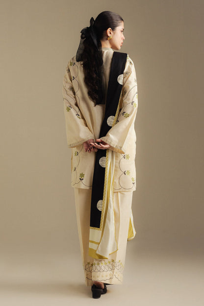 Zara Shahjahan | Coco Winter 25 | Fawn-8B - Luxury Dress - available at Maria Faisal in UK and USA.