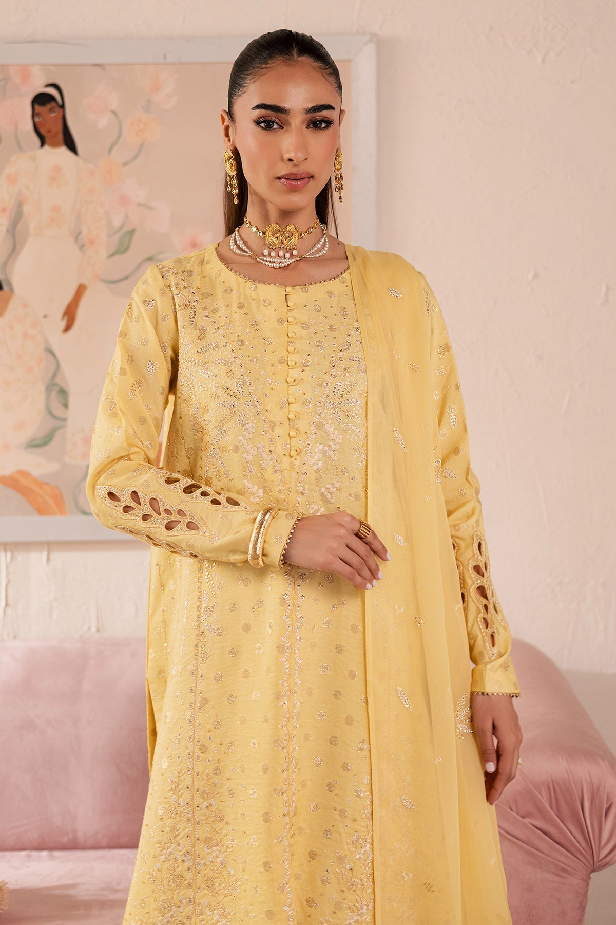 Nureh | Shades of Summer | NP-762 - Luxury Dress - available at Maria Faisal in UK and USA.
