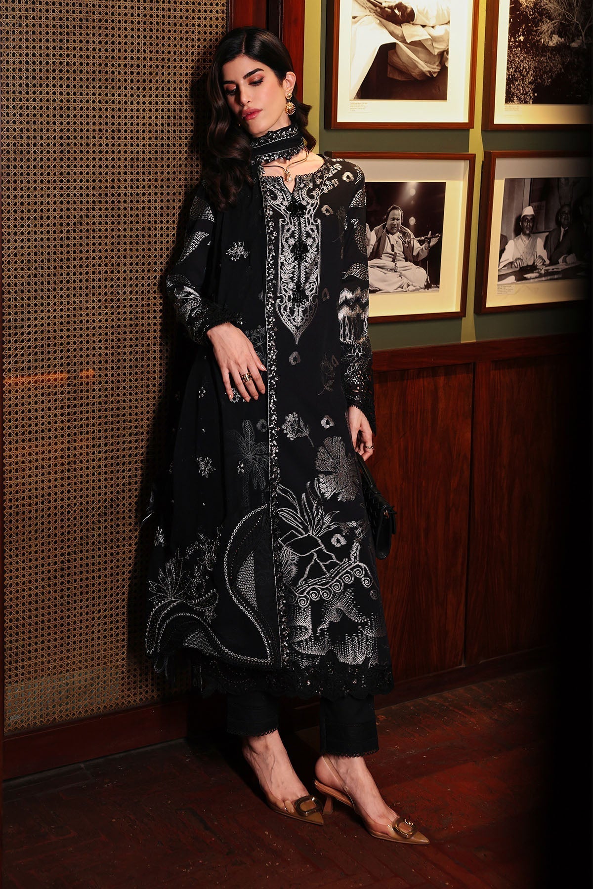 Nureh | Exclusive Jacquard | NE-227 - Luxury Dress - available at Maria Faisal in UK and USA.