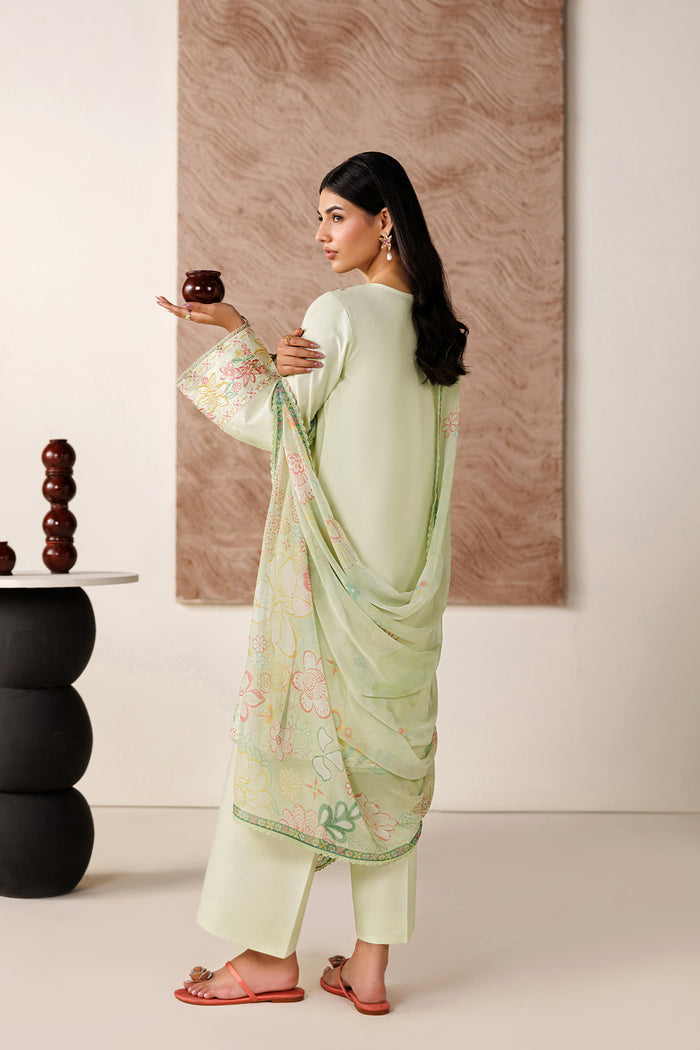 Farasha | Summer Melody 26 | Velvet Sage - Casual Dress - available at Maria Faisal in UK and USA.