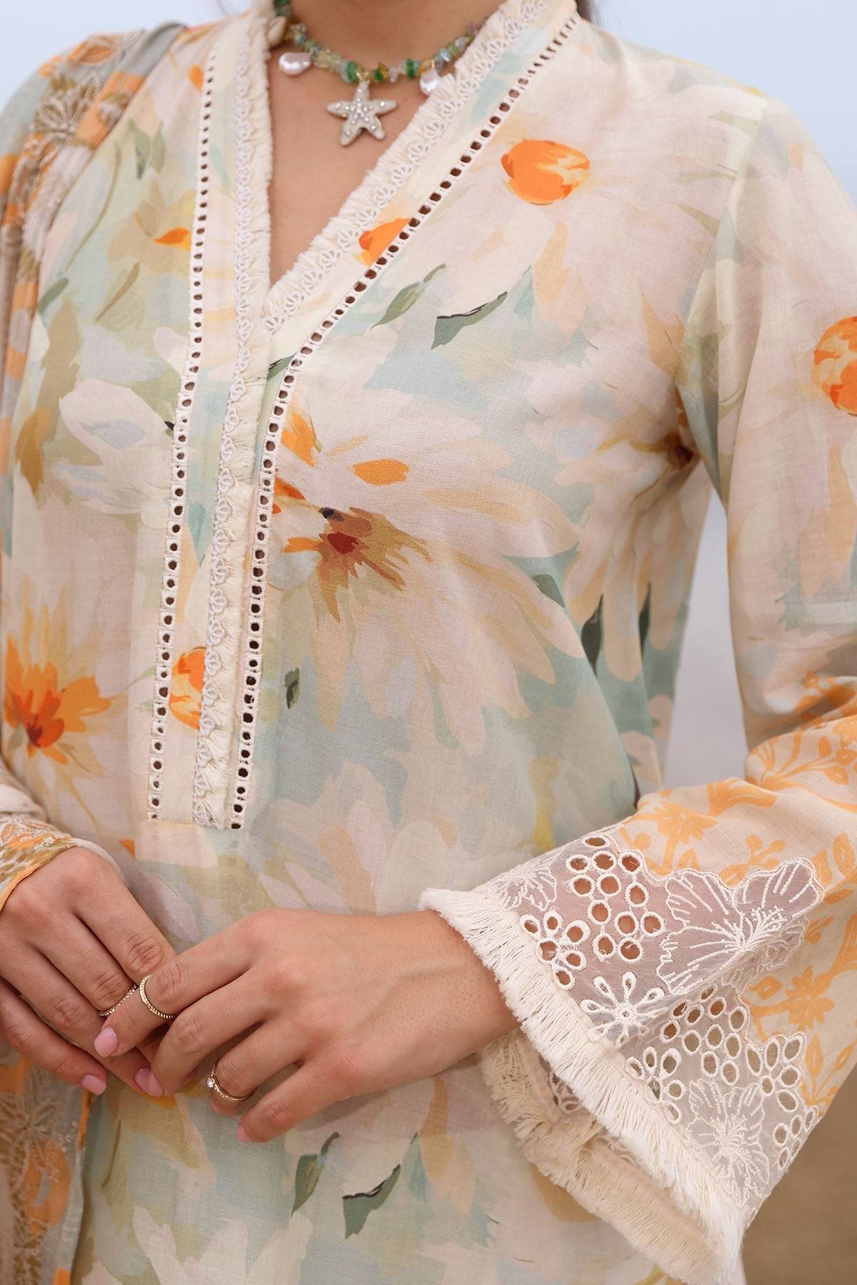 Nureh | Gardenia Embroidered Lawn 25 | NSG-169 by Maria Faisal - Registered Vendor of : Nureh - type : Ladies Clothes - 100% original wedding dresses