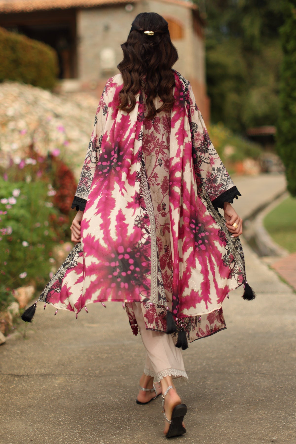 Nureh | Signature Prints 26 | SP-205 - Luxury Dress - available at Maria Faisal in UK and USA.
