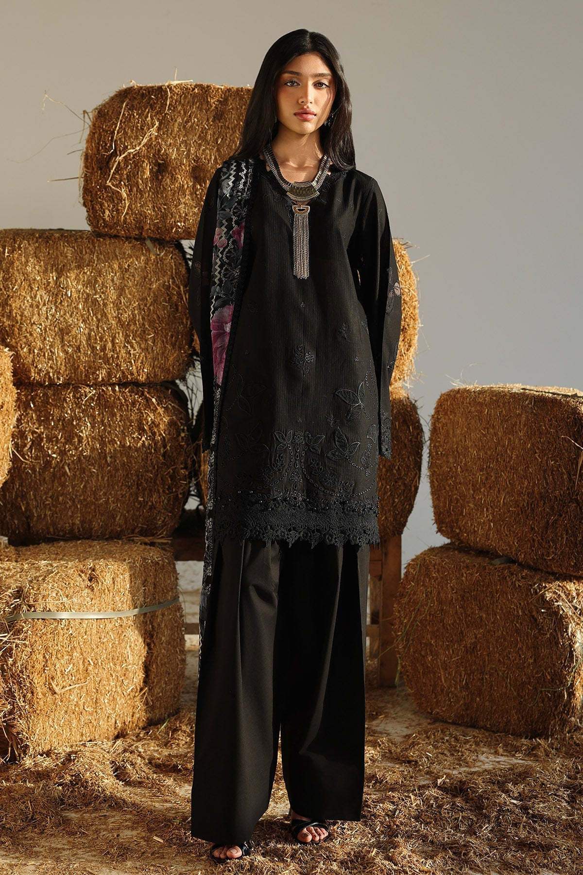 Nureh | Raha Lawn | NE-251 - Luxury Dress - available at Maria Faisal in UK and USA.