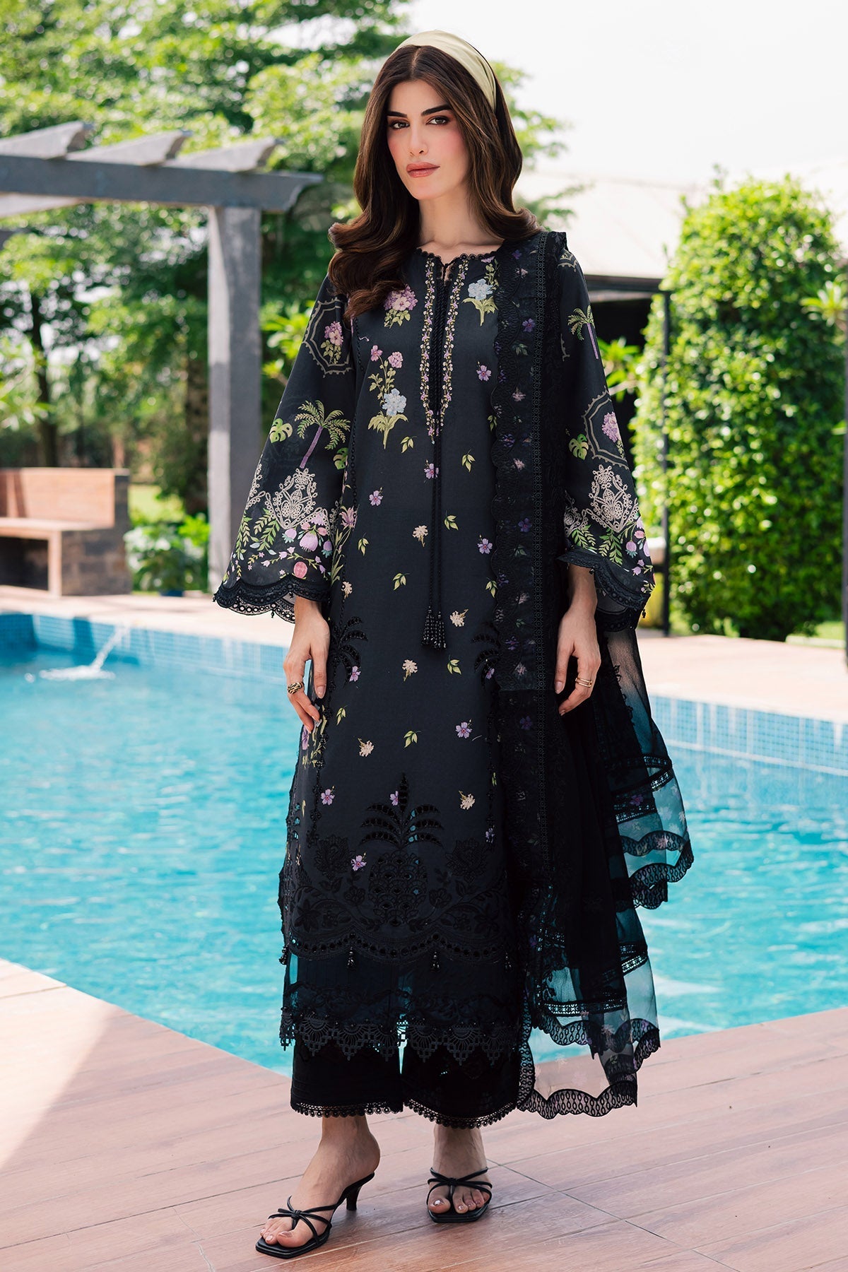 Nureh | Raha Lawn | NE-263 - Luxury Dress - available at Maria Faisal in UK and USA.