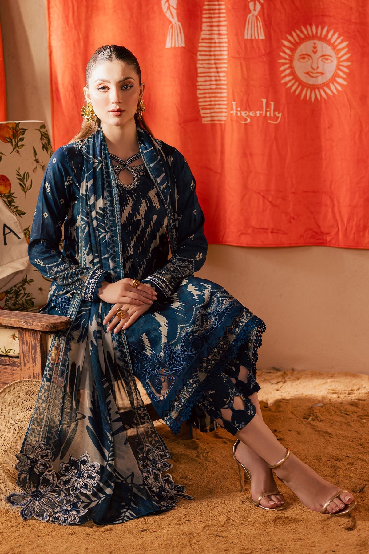 Nureh | Shades of Summer | NP-643 - Luxury Dress - available at Maria Faisal in UK and USA.