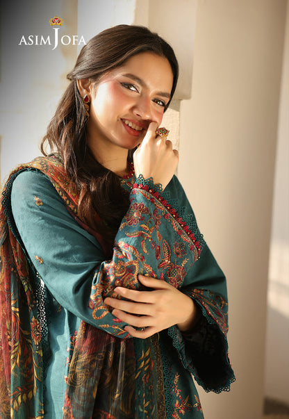 Asim Jofa | Summer Rhapsody | AJUBU-03 Embroidered Jacquard - Ladies Clothes - Maria Faisal
