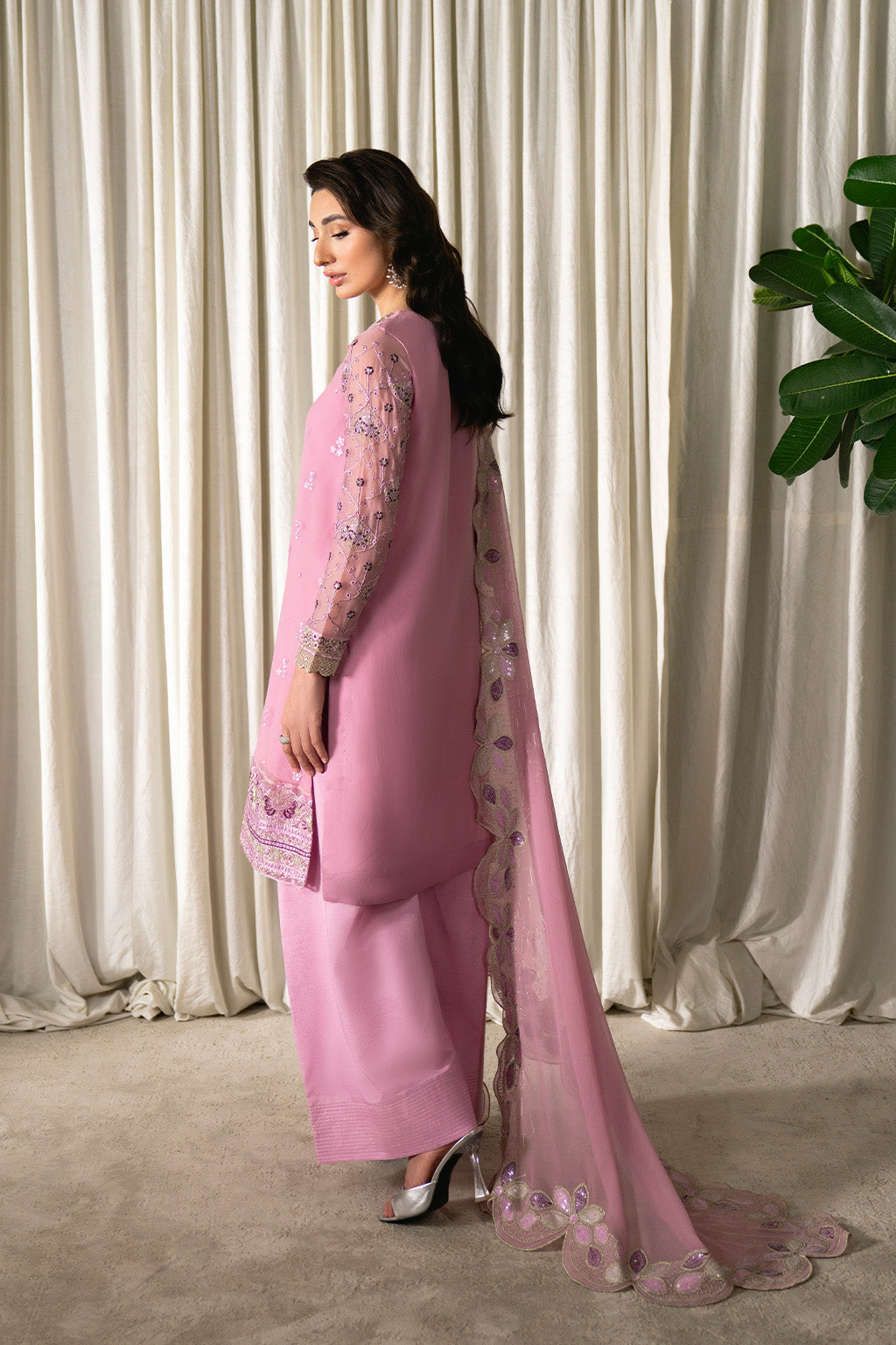 Neeshay | Ready to Wear Chiffon | RTW-CHFN-01 LILAC - Ladies Clothes - Maria Faisal