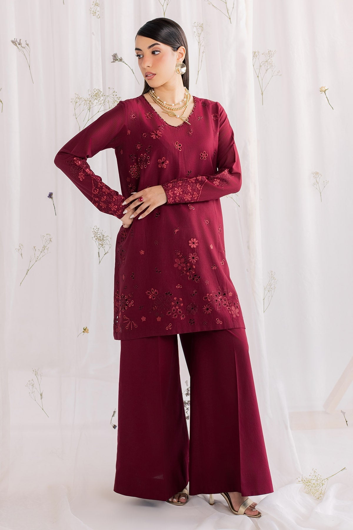 Nureh | Shades of Summer | NP-808 - Luxury Dress - available at Maria Faisal in UK and USA.