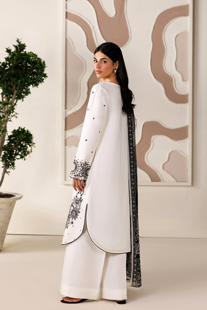 Farasha | Summer Melody 26 | Moonlight White - Casual Dress - available at Maria Faisal in UK and USA.