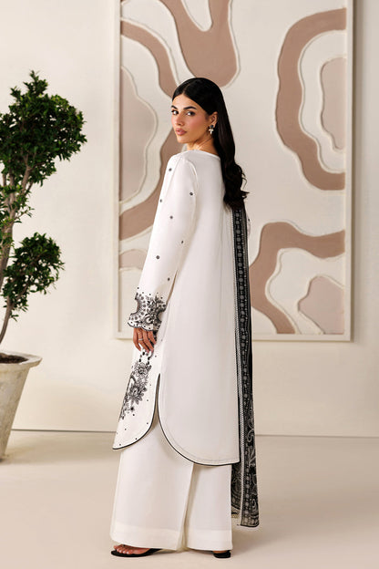 Farasha | Summer Melody 26 | Moonlight White - Casual Dress - available at Maria Faisal in UK and USA.
