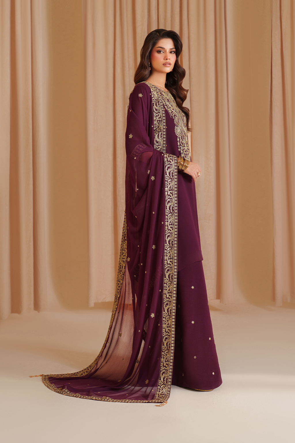 Iznik I Festive Formal I CC-76 Embroidered Chiffon - Ladies Clothes - Maria Faisal