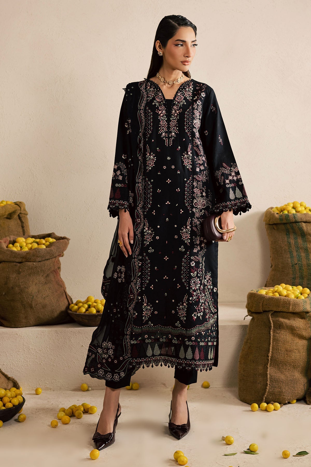 Nureh | Karandi Collection | NE-221 - Luxury Dress - available at Maria Faisal in UK and USA.