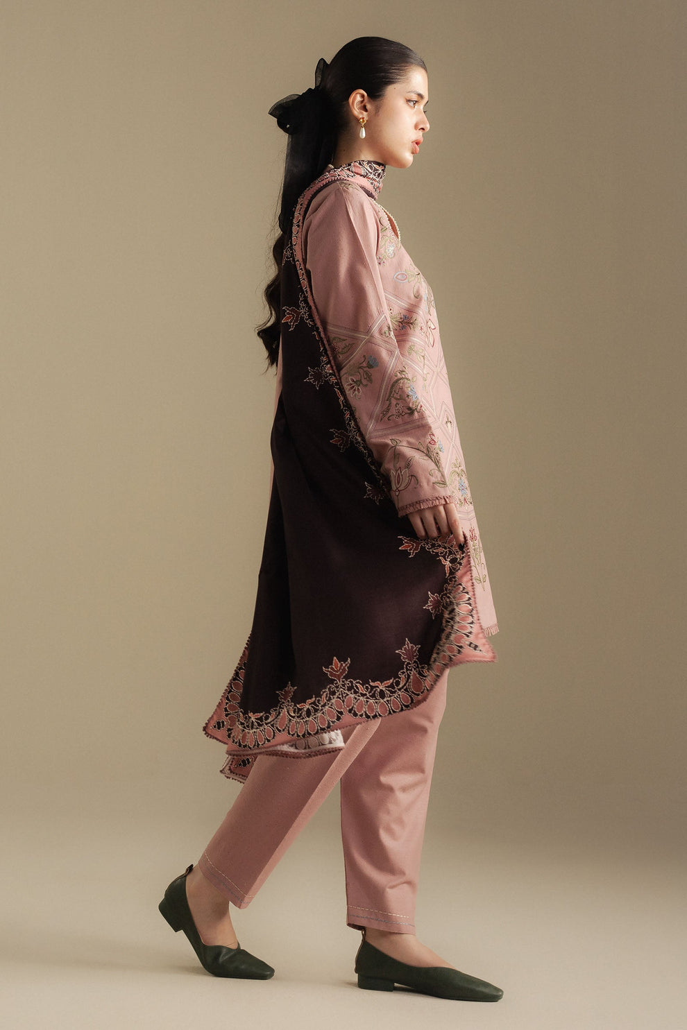 Zara Shahjahan | Coco Winter 25 | Coral-4A - Luxury Dress - available at Maria Faisal in UK and USA.