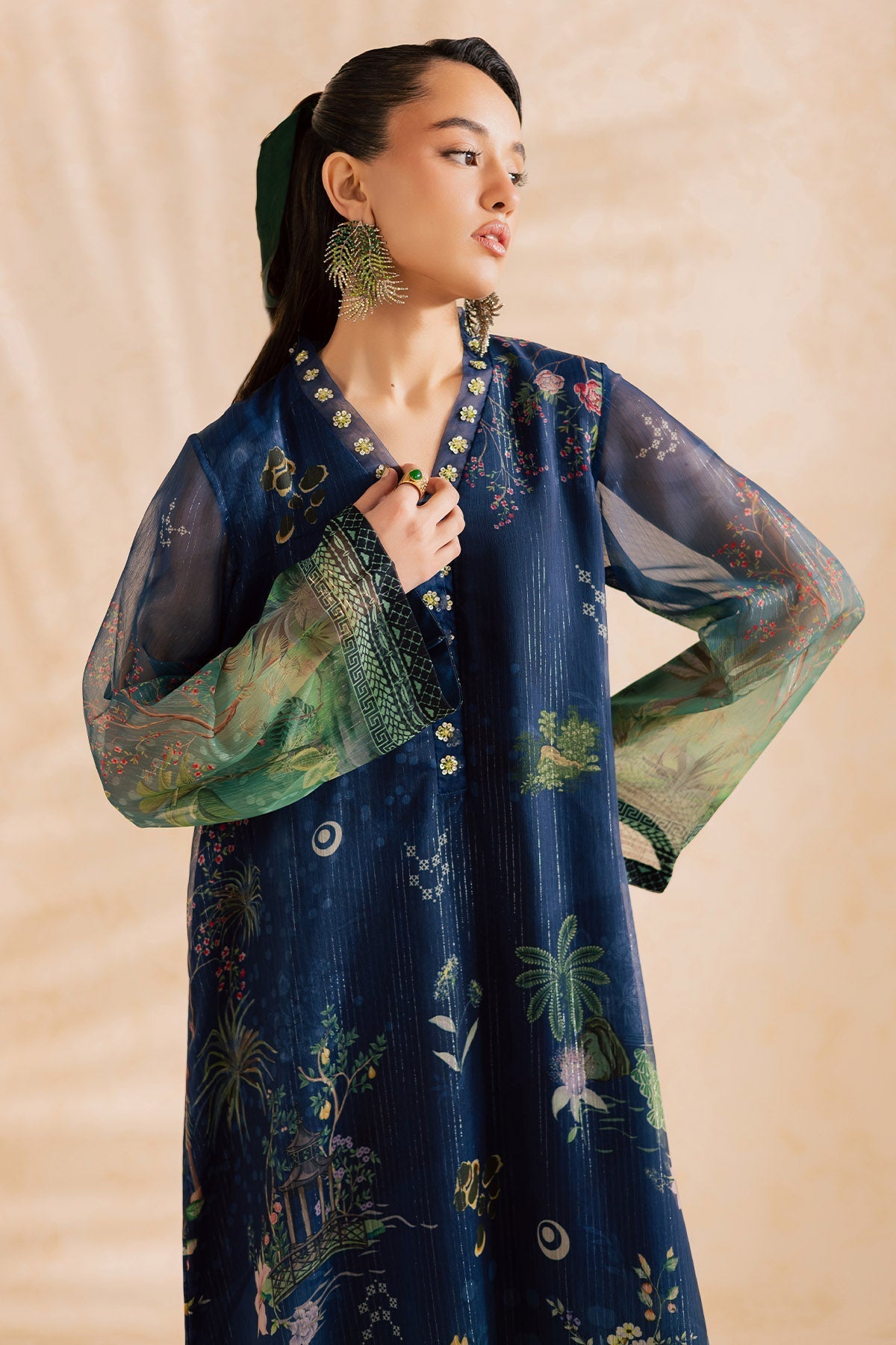 Nureh | Shades of Summer | NP-739 - Luxury Dress - available at Maria Faisal in UK and USA.
