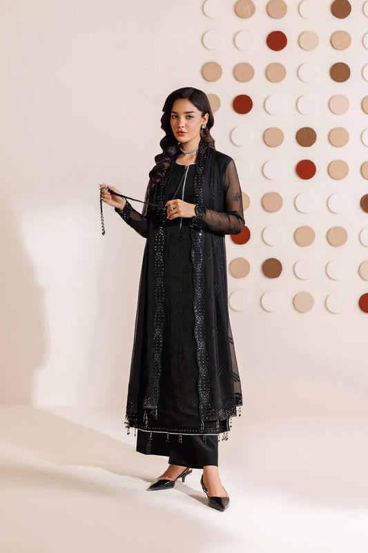 Farasha | Chiffon Threads 26 | Charcoal Whisper - Formal Dress - available at Maria Faisal in UK and USA.