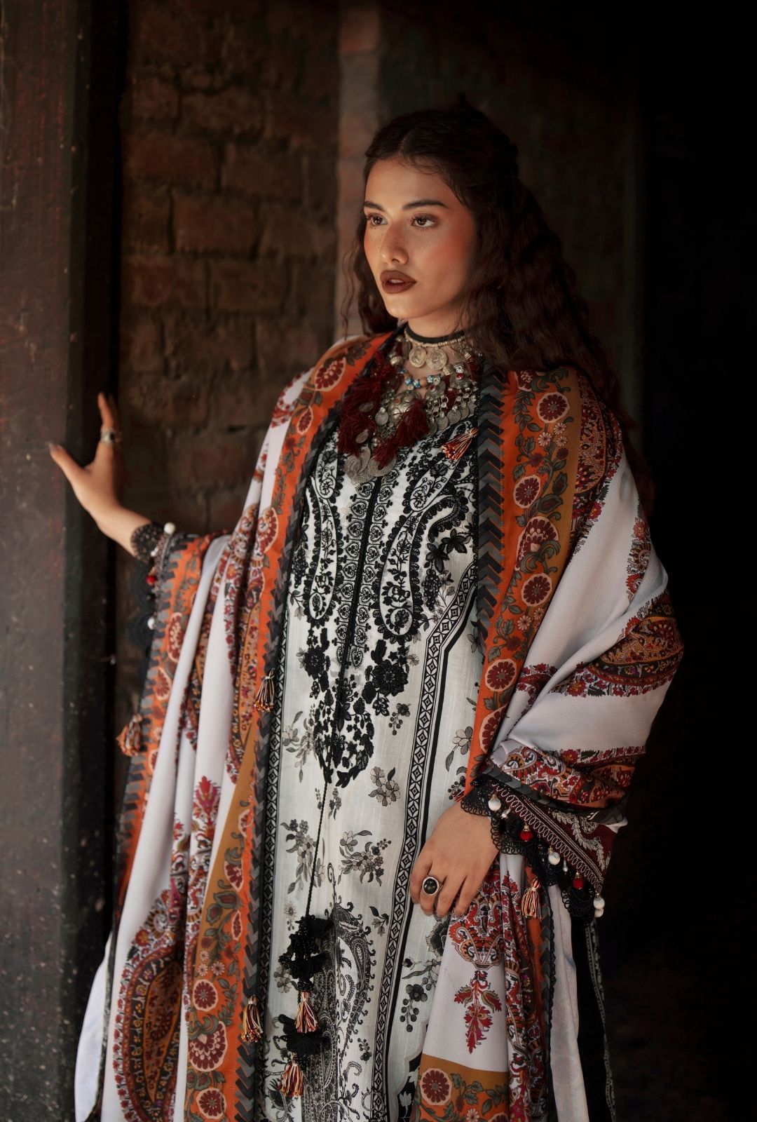 AJR Couture | Sard Sham | Makhmal - Casual Dress - available at Maria Faisal in UK and USA.