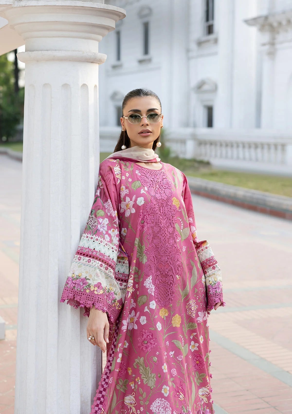 Elaf Premium | Signature Embroidered Lawn with Chiffon Collection 26 | ESG-5B DELILAH - Luxury Dress - available at Maria Faisal in UK and USA.